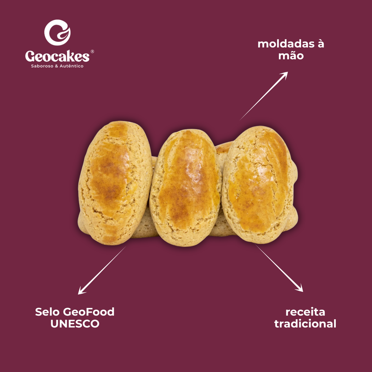 Broas de Noz a Granel Geocakes: moldadas à mão, Selo GeoFood, receita tradicional