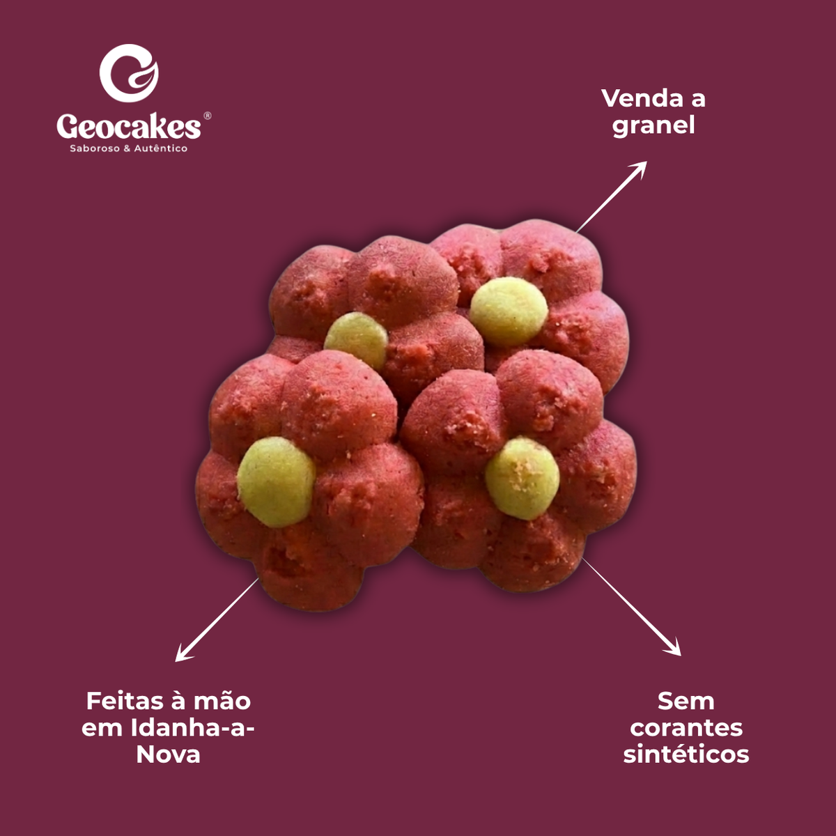 Rosas Albardeiras a Granel Geocakes: sem corantes sintéticos, feitas à mão em Idanha-a-Nova, venda a granel