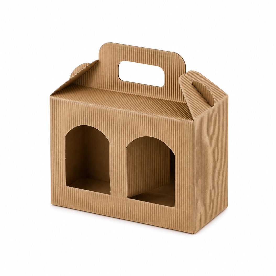 Caja Ecológica de Cartón KRAFT para 2 Mieles