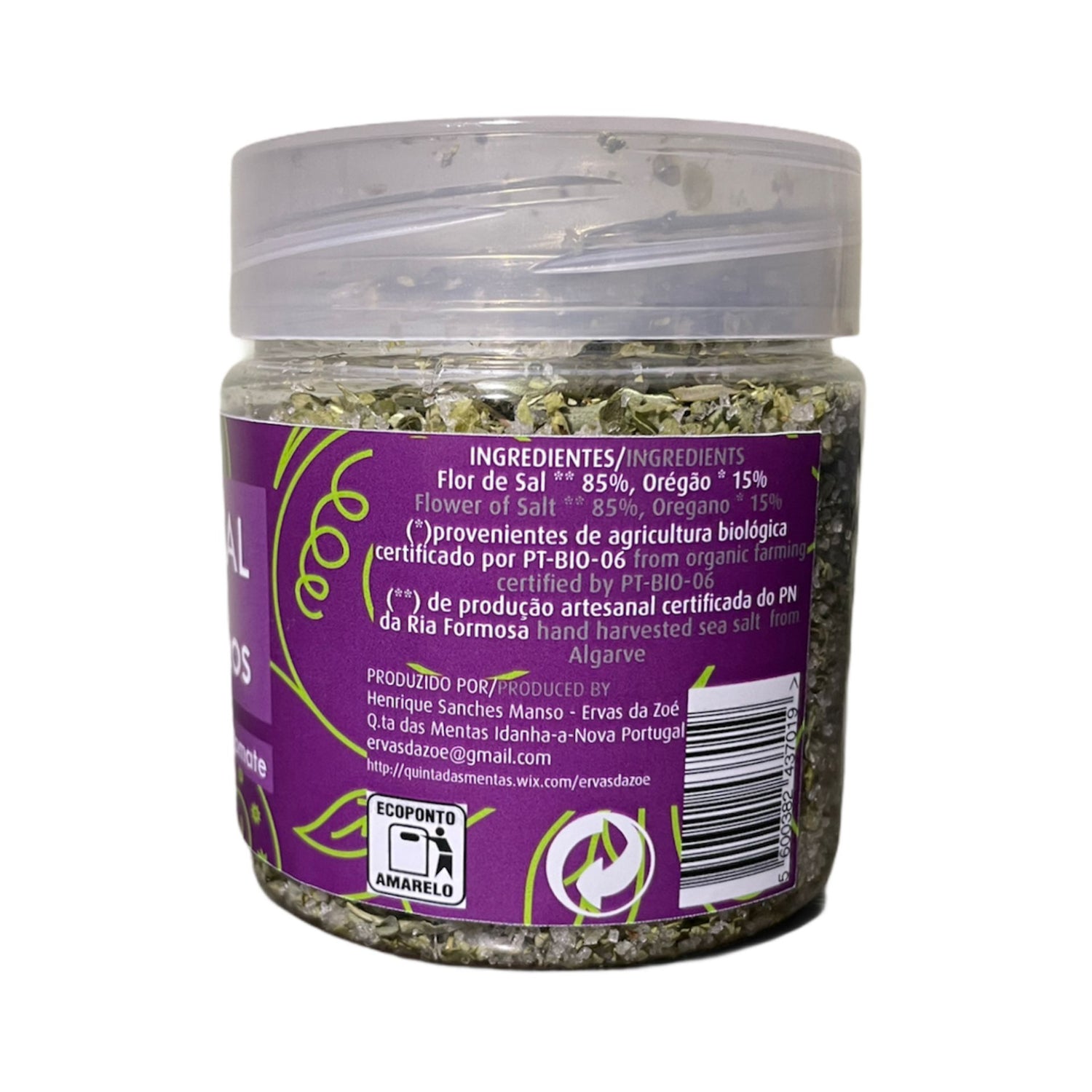 Flor de Sal com Orégãos - Ervas da Zoe - BIOlógico