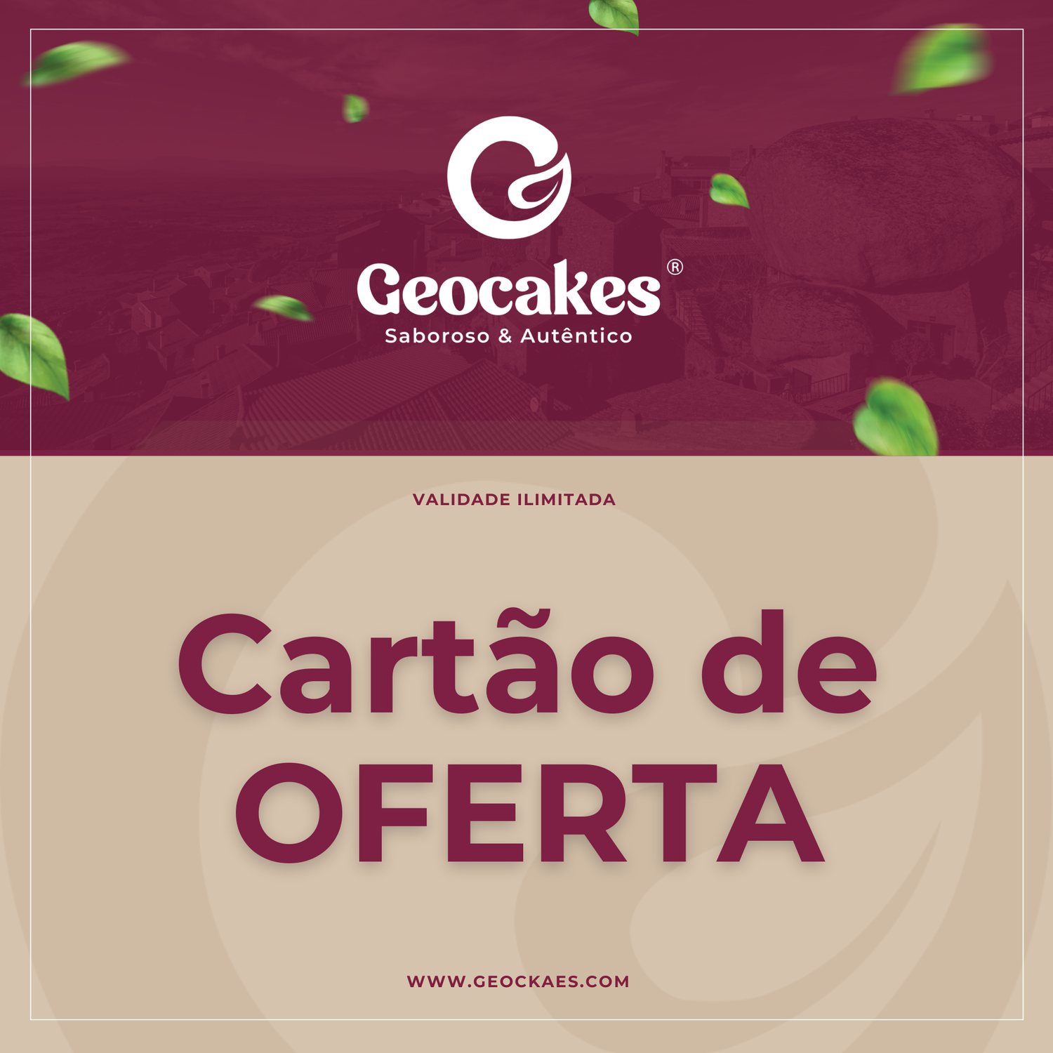 Cartão de Oferta Geocakes - Presente Sustentável e com Alma Portuguesa