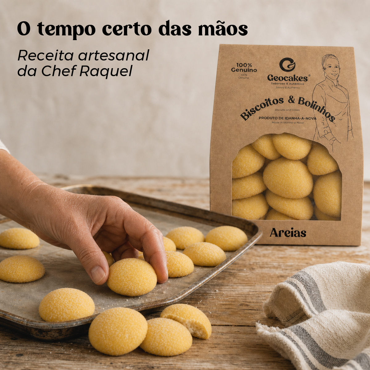 Areias Geocakes — Receita artesanal da Chef Raquel, moldada à mão