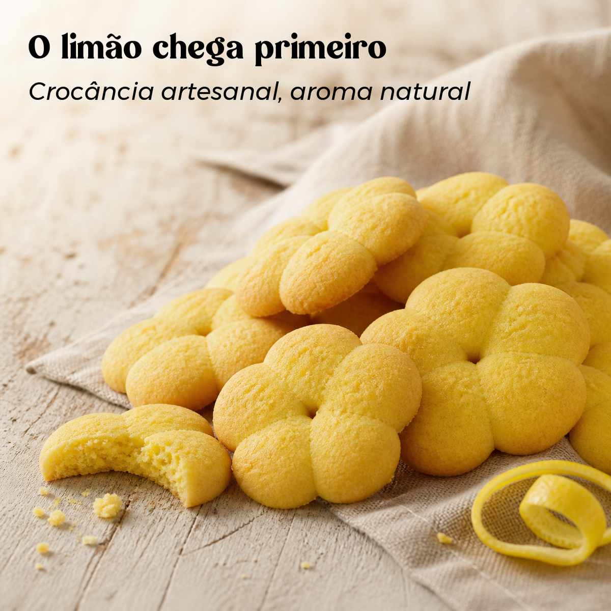 Biscoitos de Limão a granel Geocakes — Crocância artesanal e aroma natural