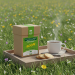 Boom Morning Herbal Tea – Campo com Bolachas