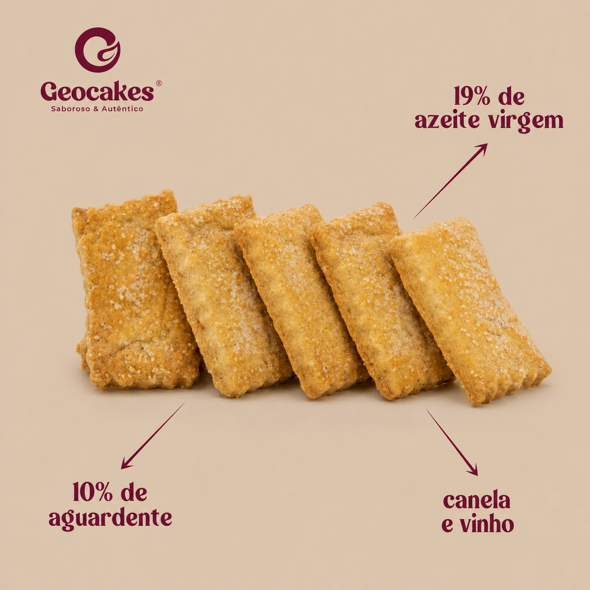 Borrachões a granel Geocakes: 19% de azeite virgem, 10% de aguardente, canela e vinho