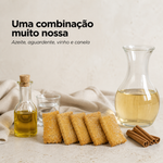 Borrachões Geocakes — azeite virgem, aguardente, vinho branco e canela da receita tradicional