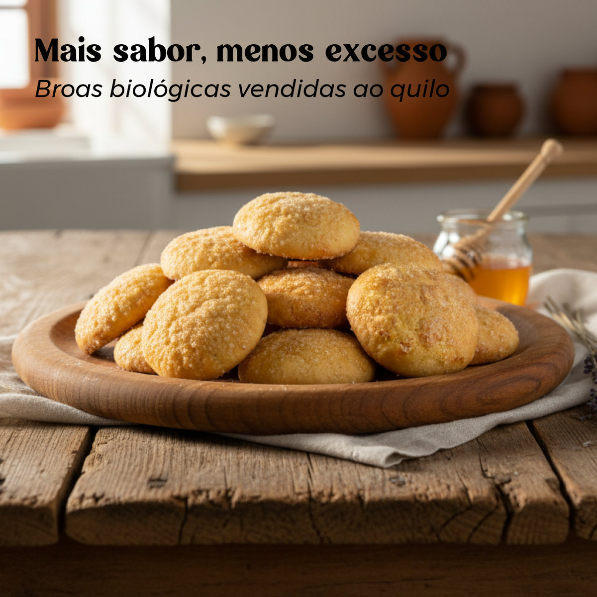 Broas de Mel Biológicas Geocakes vendidas a granel ao quilo