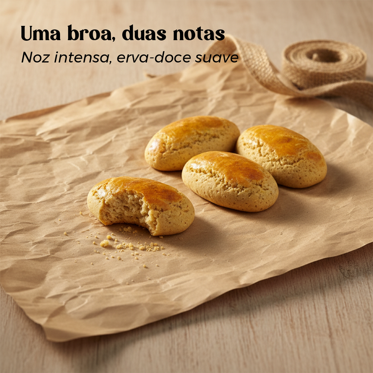 Broas de Noz a Granel Geocakes — noz intensa e erva-doce suave