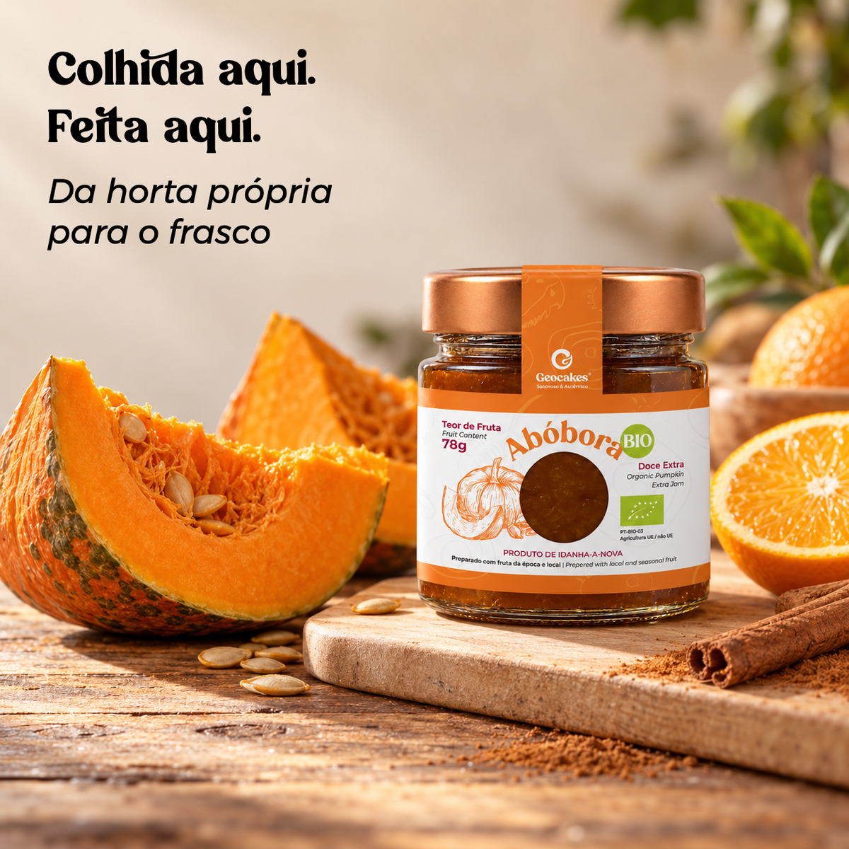 Doce Extra de Abóbora Biológico — colhida aqui, feita aqui