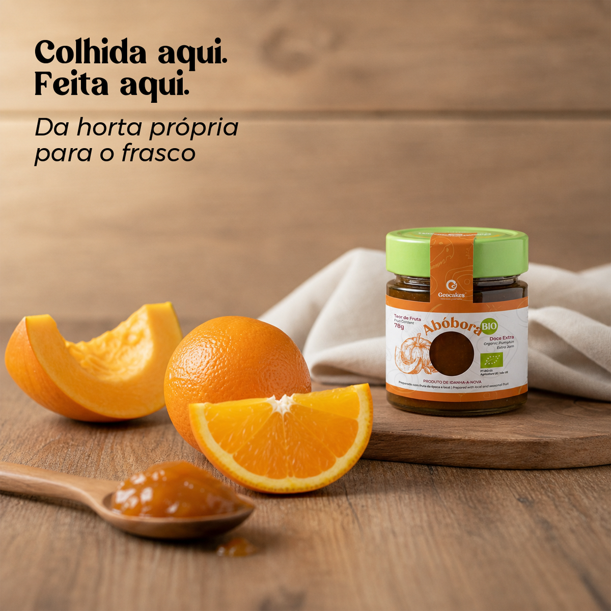 Doce Extra de Abóbora Biológico — colhida aqui, feita aqui