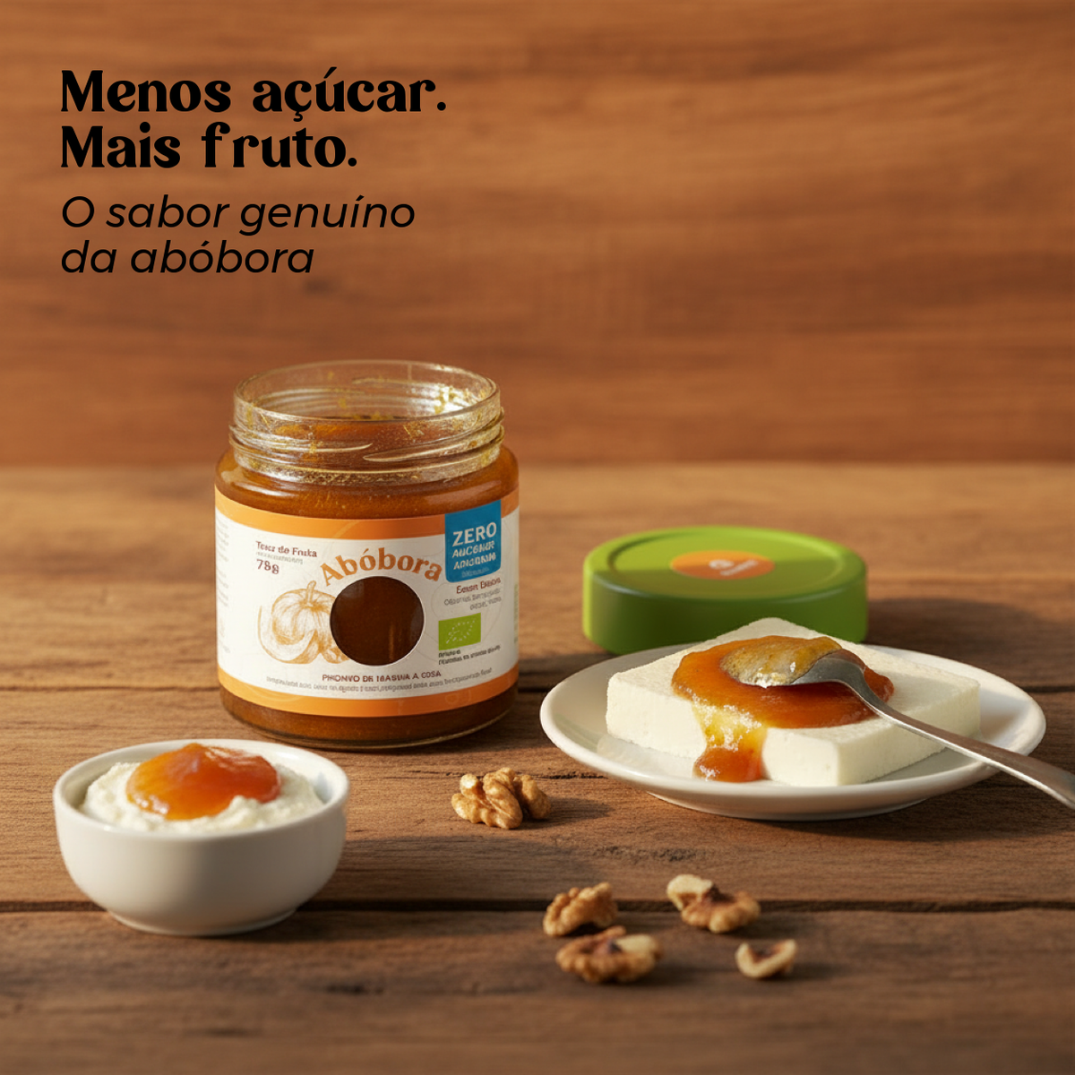 Doce Extra de Abóbora Biológico sem açúcar — menos açúcar, mais fruto