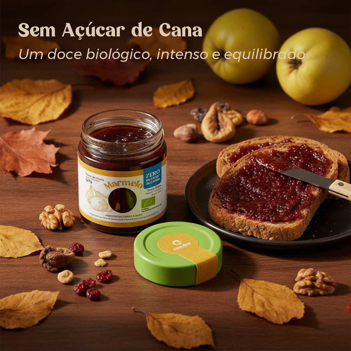 Doce Extra de Marmelo Biológico Sem Açúcar Geocakes — sem açúcar de cana, biológico e equilibrado