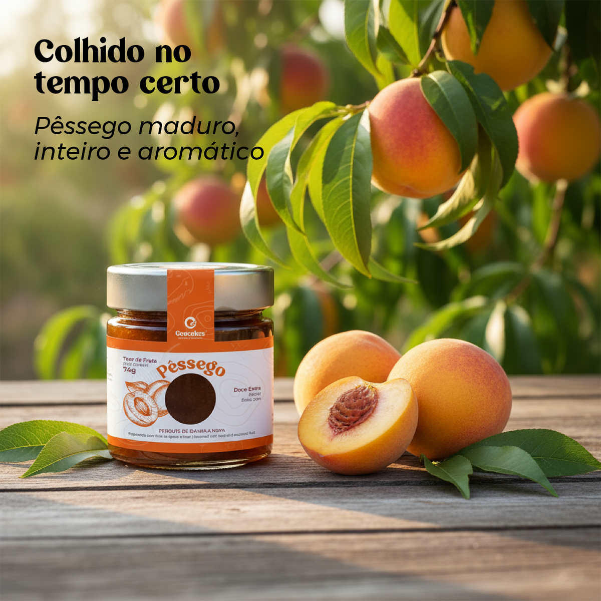 Doce Extra de Pêssego Artesanal — colhido no tempo certo