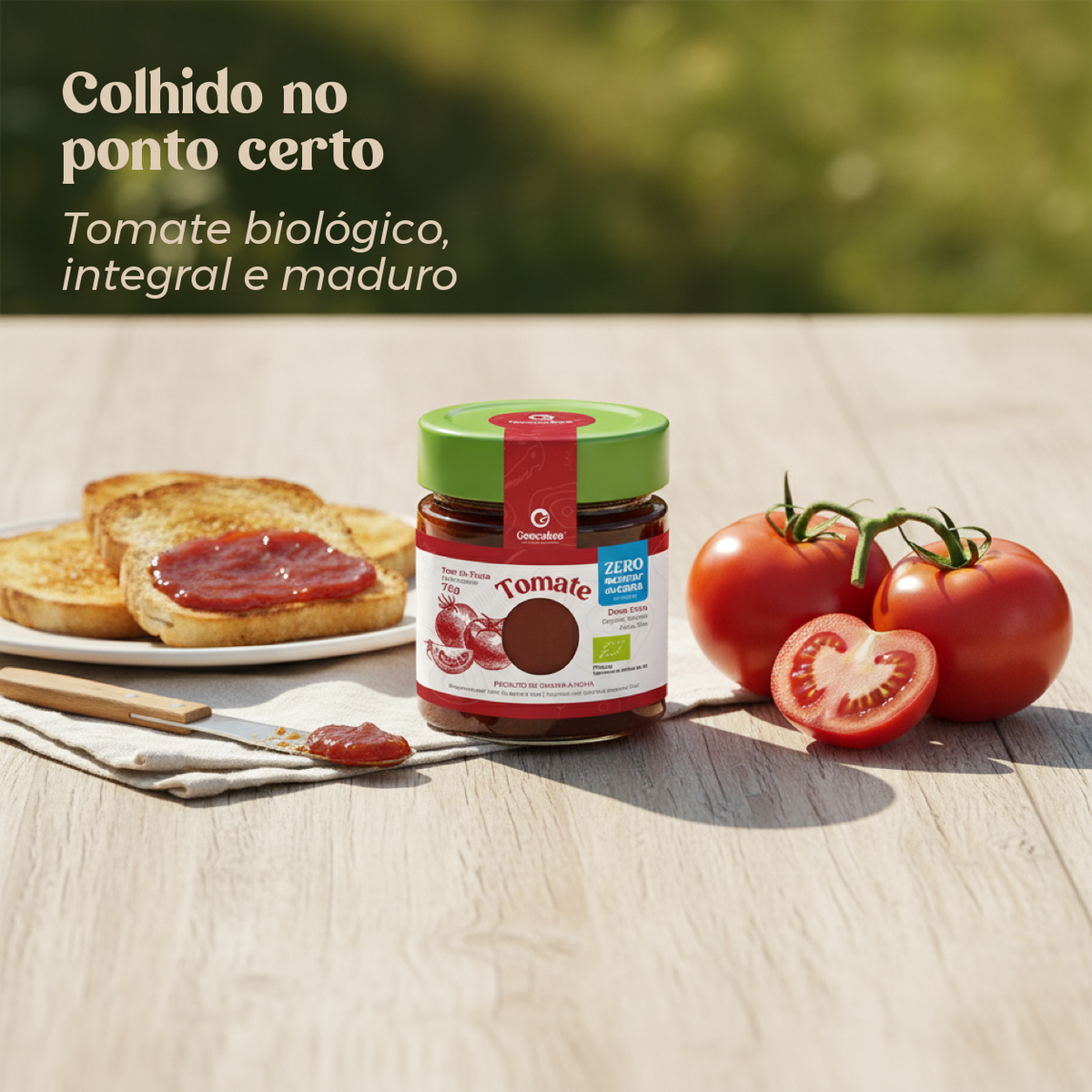 Doce Extra de Tomate Biológico sem açúcar — colhido no ponto certo