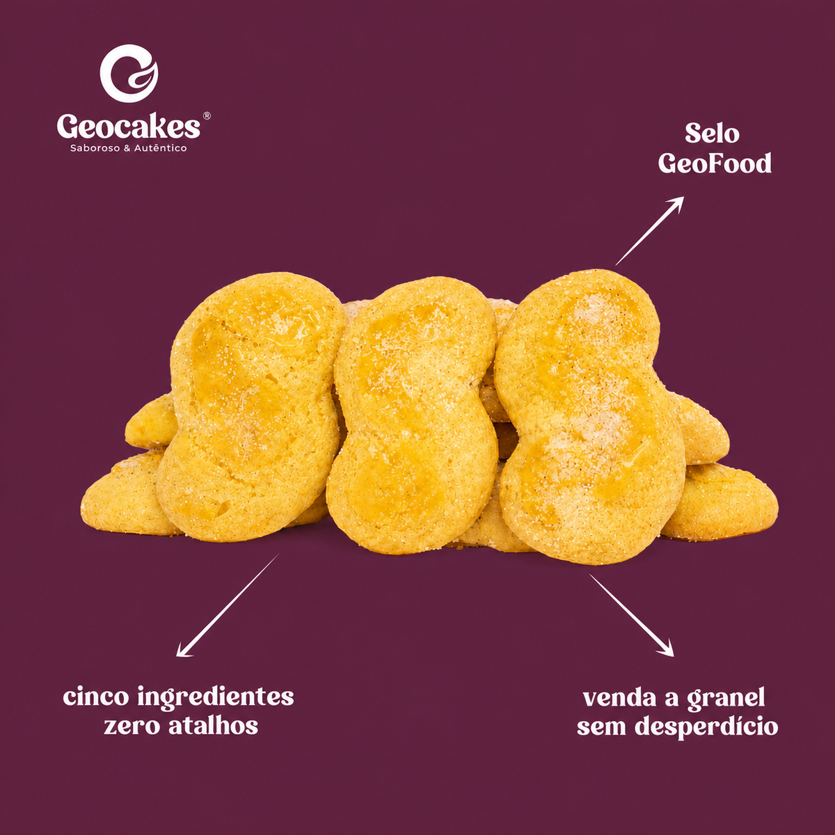 Esses d'Idanha a granel Geocakes: Selo GeoFood, cinco ingredientes e venda a granel sem desperdício