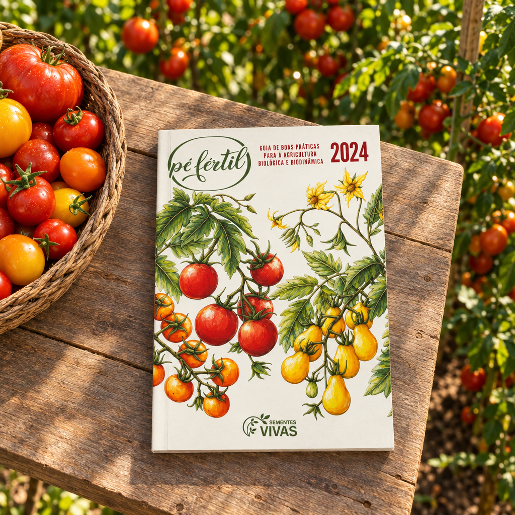Guia Pé fértil 2024 numa horta com muitos tomates