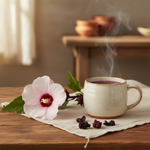 Hibisco infusão cozinha rústica