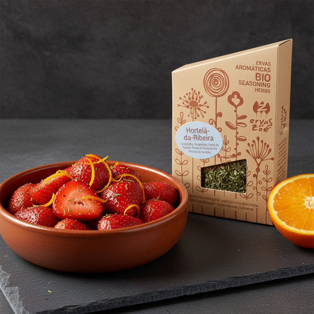 Hortelã-da-Ribeira – Morangos Salteados com Zeste de Laranja