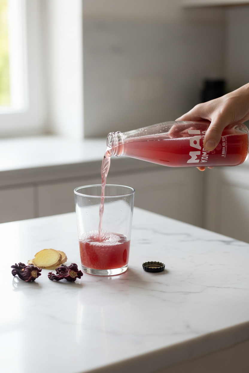 MAI Kombucha Gengibre & Hibisco — A ser servida v2