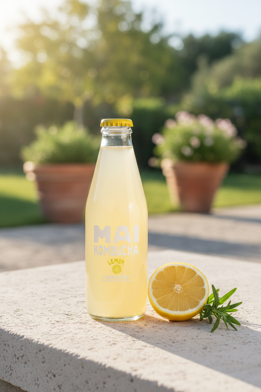 MAI Kombucha Limão & Aromáticas — Jardim Mediterrânico