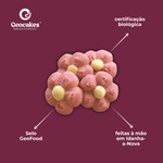 Rosas Albardeiras Biológicas Geocakes — características: certificação biológica, feitas à mão em Idanha-a-Nova, selo GeoFood