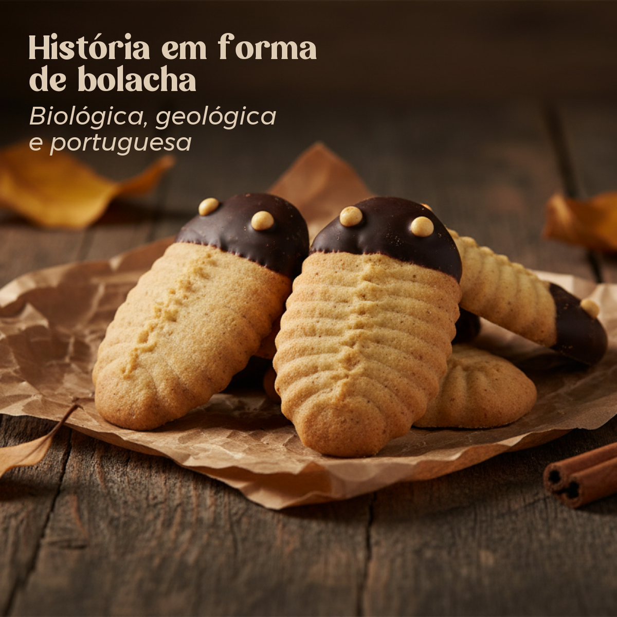 Trilobites Biológicas Geocakes em ambiente de outono — História em forma de bolacha