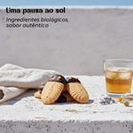 Trilobites Biológicas Geocakes numa mesa exterior — Uma pausa ao sol