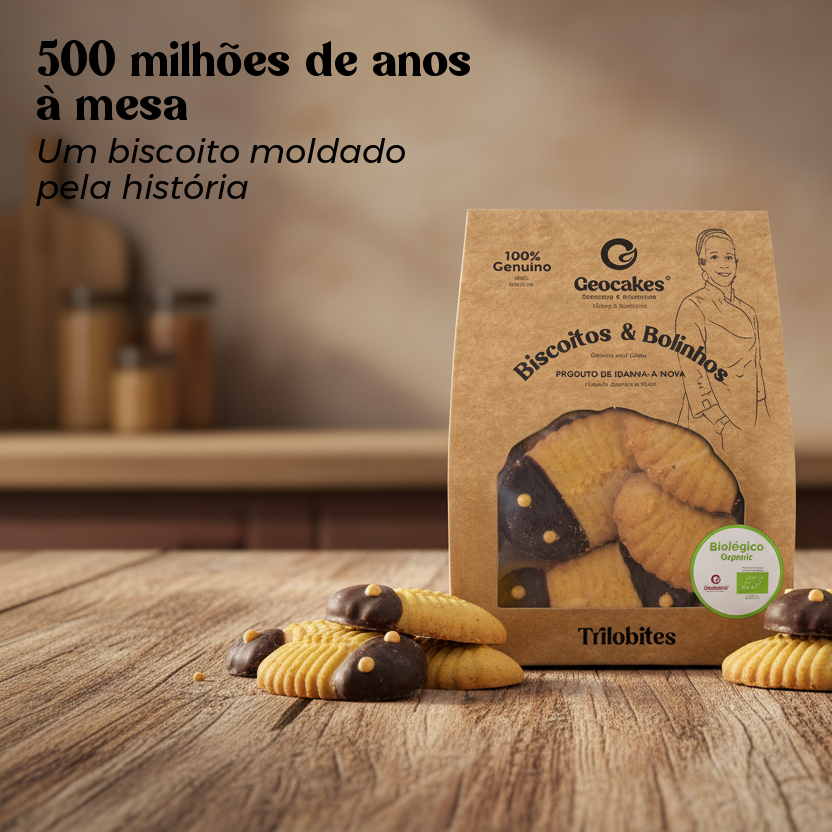Trilobites Biológicas Geocakes — embalagem e biscoitos inspirados em 500 milhões de anos de história