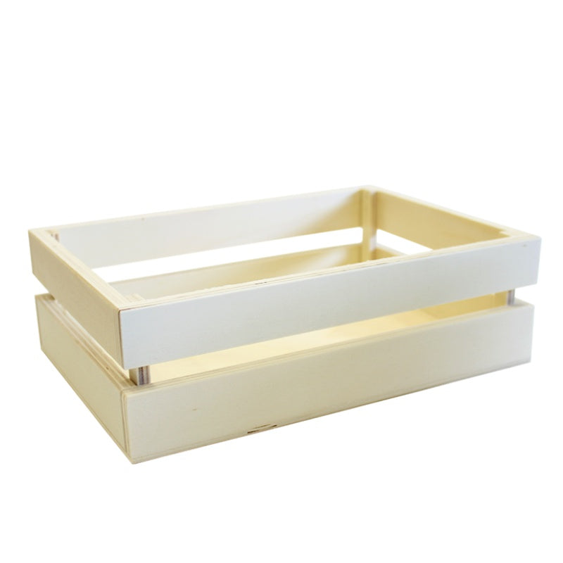 Cesto de Madeira Retangular 24x16,5x7,5cm Geocakes - embalagem para cabazes artesanais