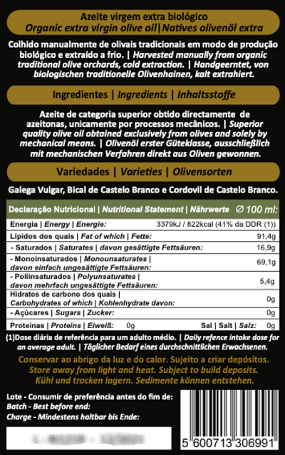 Azeite BIO Virgem Extra 250ml - Egitânia